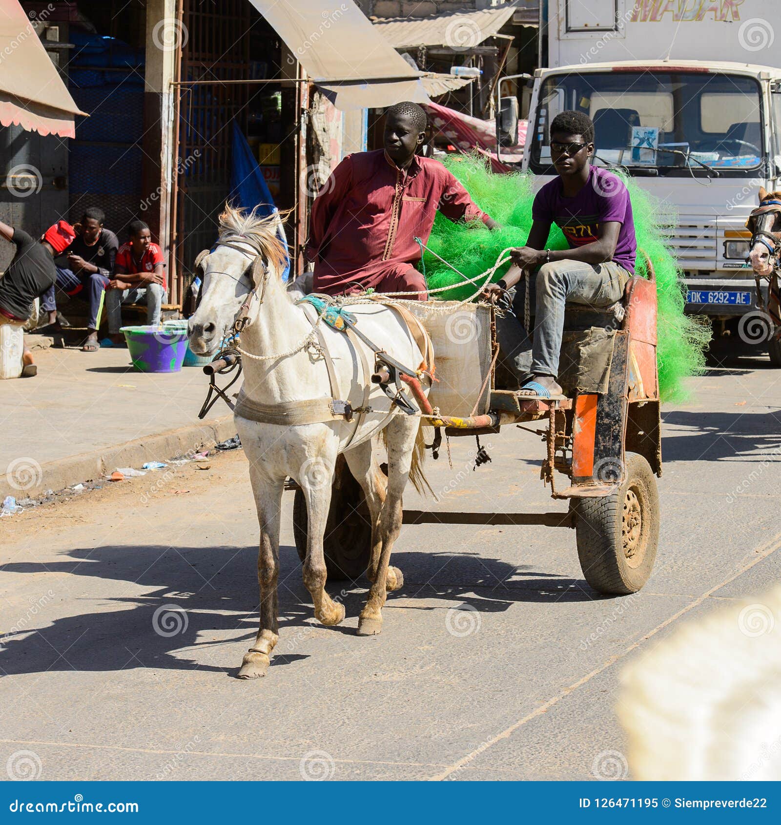 Unidentified Senegalese Man Rides The Cart At The Local Market Editorial Image - Image of market ...