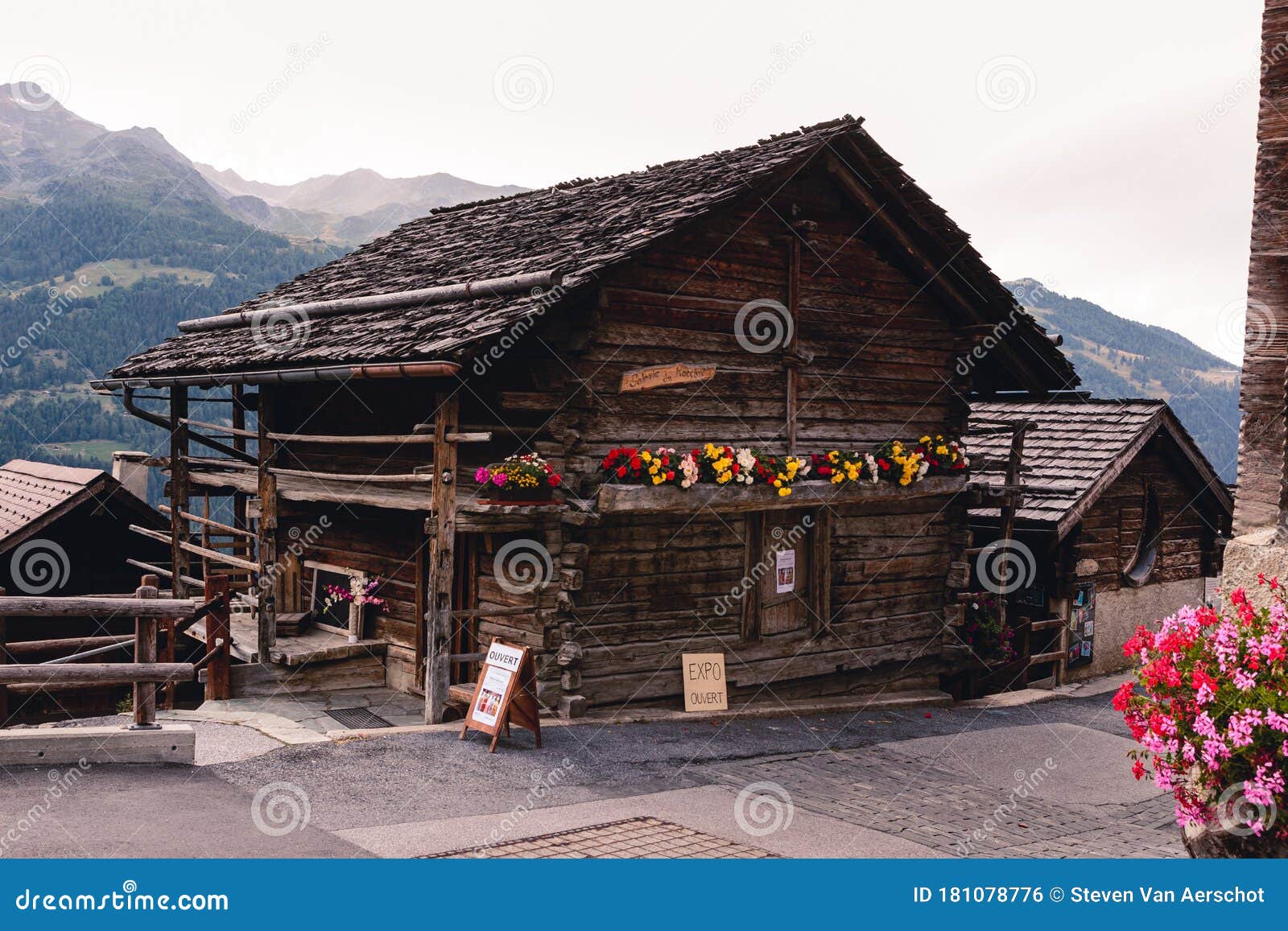 Traditional Wood Decorations in Swiss Alps Stock Image - Image of clock,  chalet: 86954121