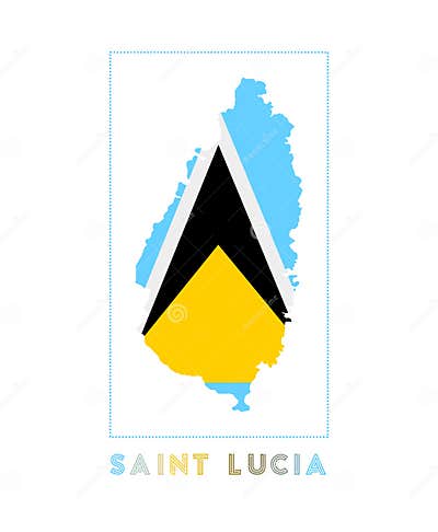 Saint Lucia Logo. Map of Saint Lucia with Island. Stock Vector ...