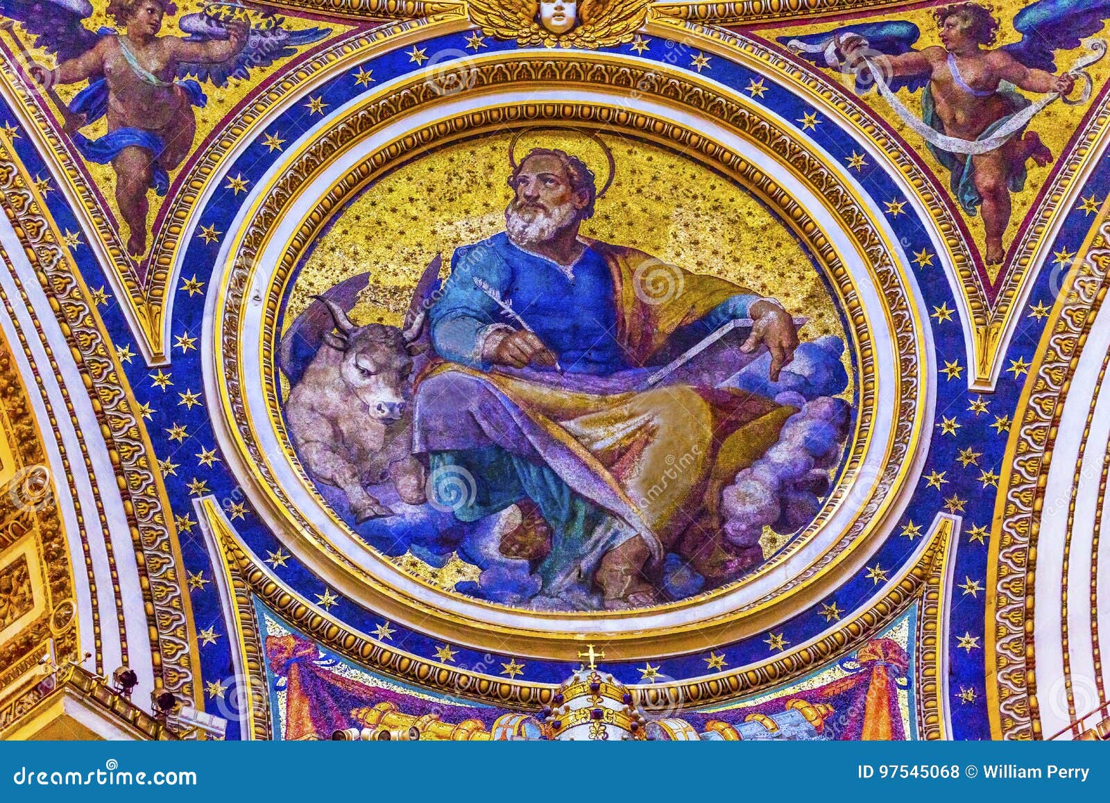Saint Luke Mosaic Saint Peter`s Basilica Vatican Rome Italy Editorial Stock Photo ...