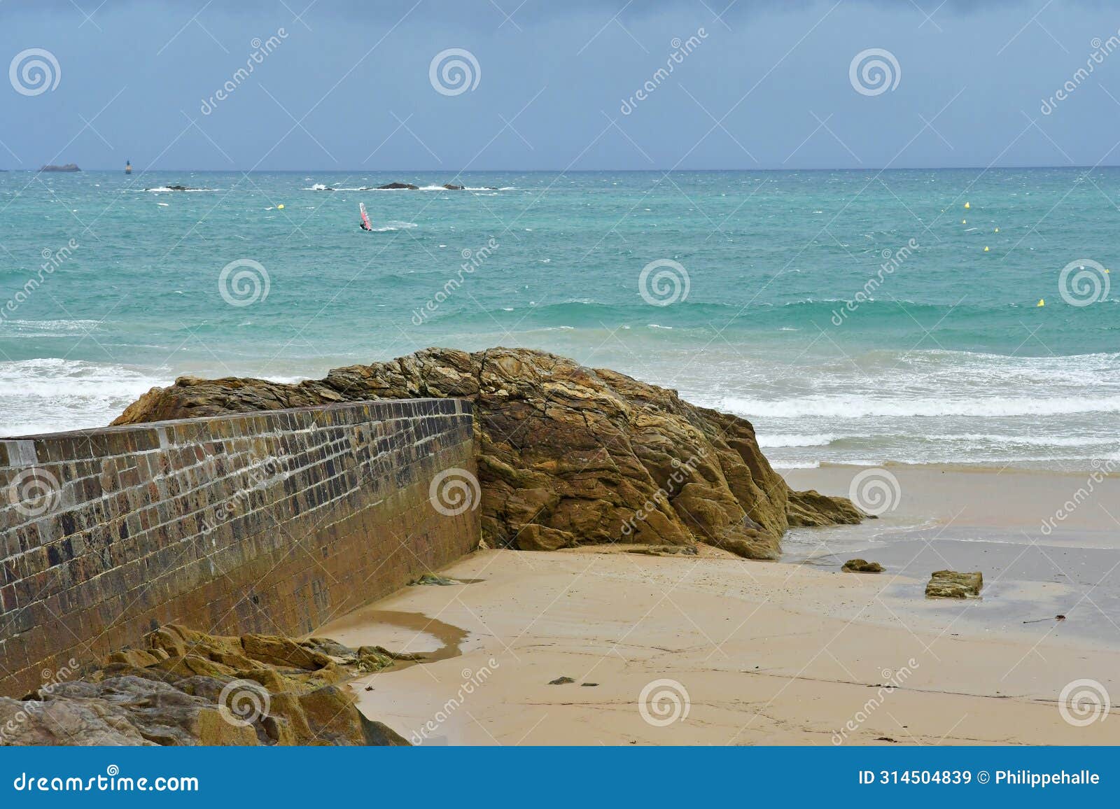 saint malo france - july 30 2023 : sillon beach