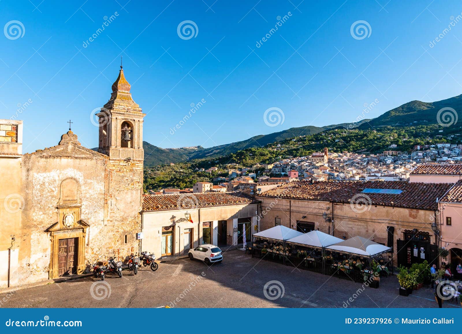 saint mary church in castle square. castelbuono, madonie mountains, sicily