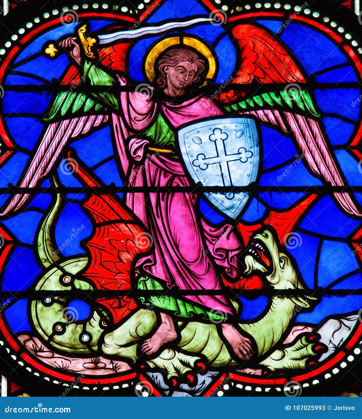 saint michael slaying satan