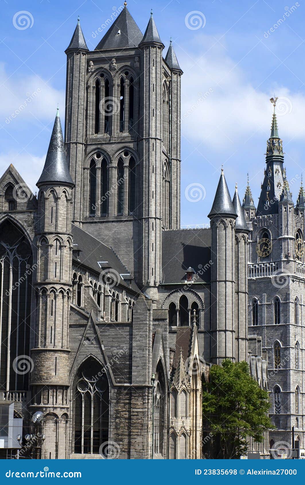 The Saint Nicholas Church in Ghent Stock Photo Image of buildings