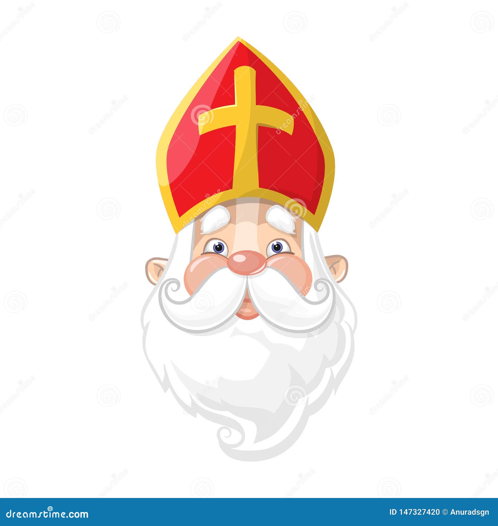 Saint Nicholas - Cute Cartoon Character Portrait Stock Vector