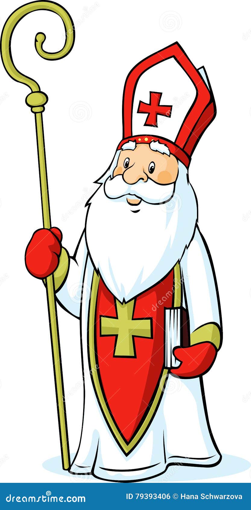 Saint Nicholas Isolated on White Background - Vector Stock Vector