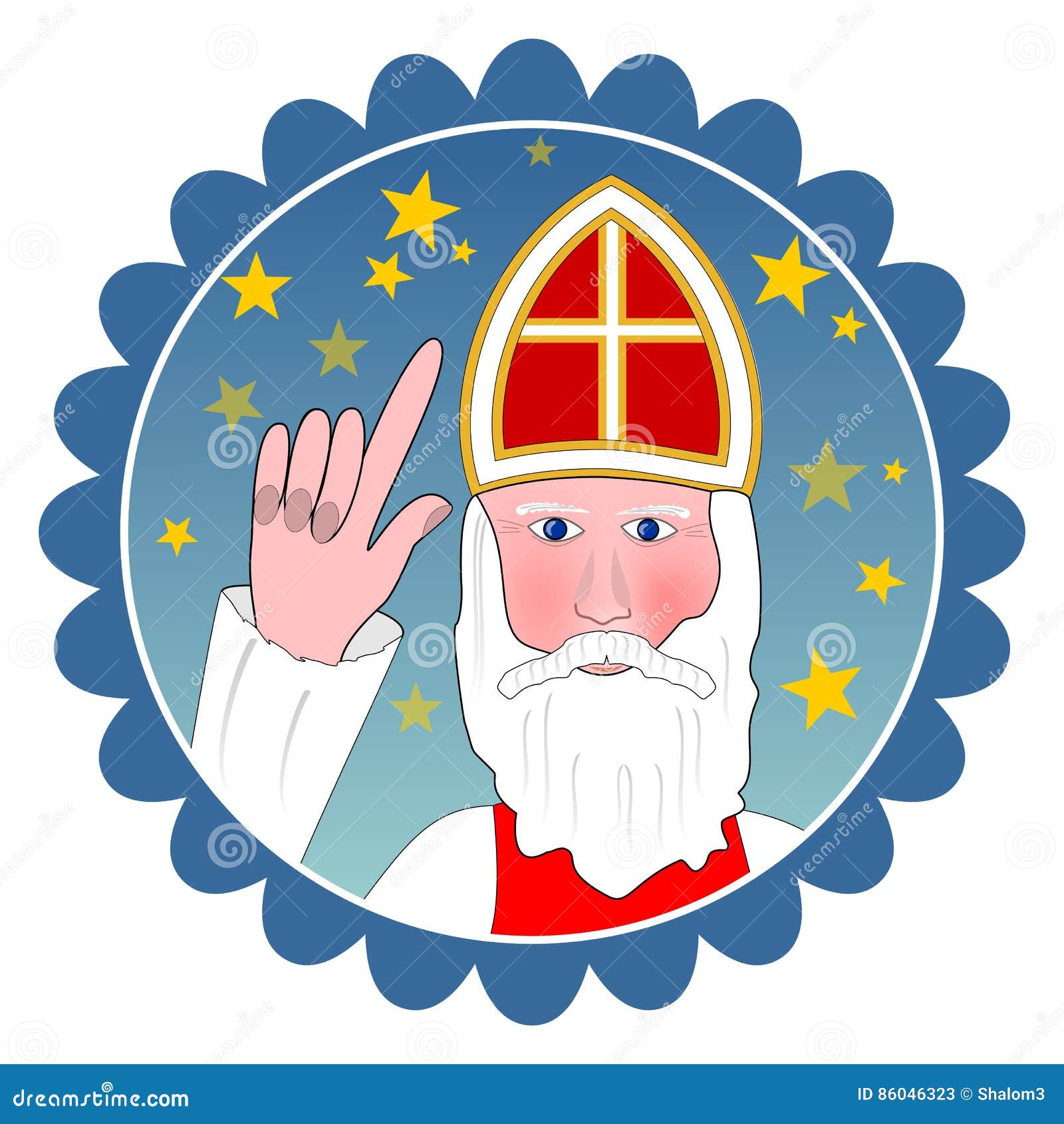 Saint Nicolas Portrait in Circle Shape. Stock Vector - Illustration of