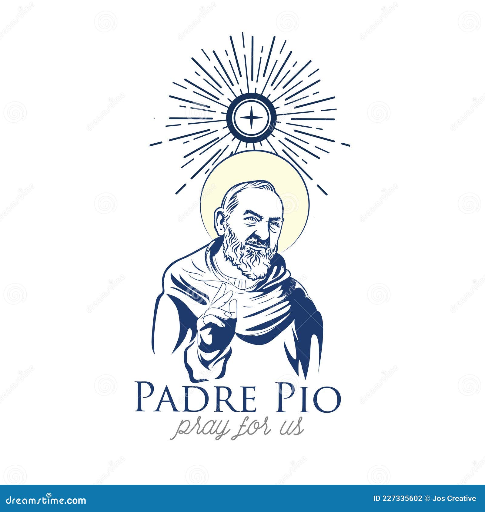 Saint Padre Pio Vector Saint Pio Pio De Pietrelcina Logo Pio Ilustración  Stock de ilustración - Ilustración de santo, vector: 227335602