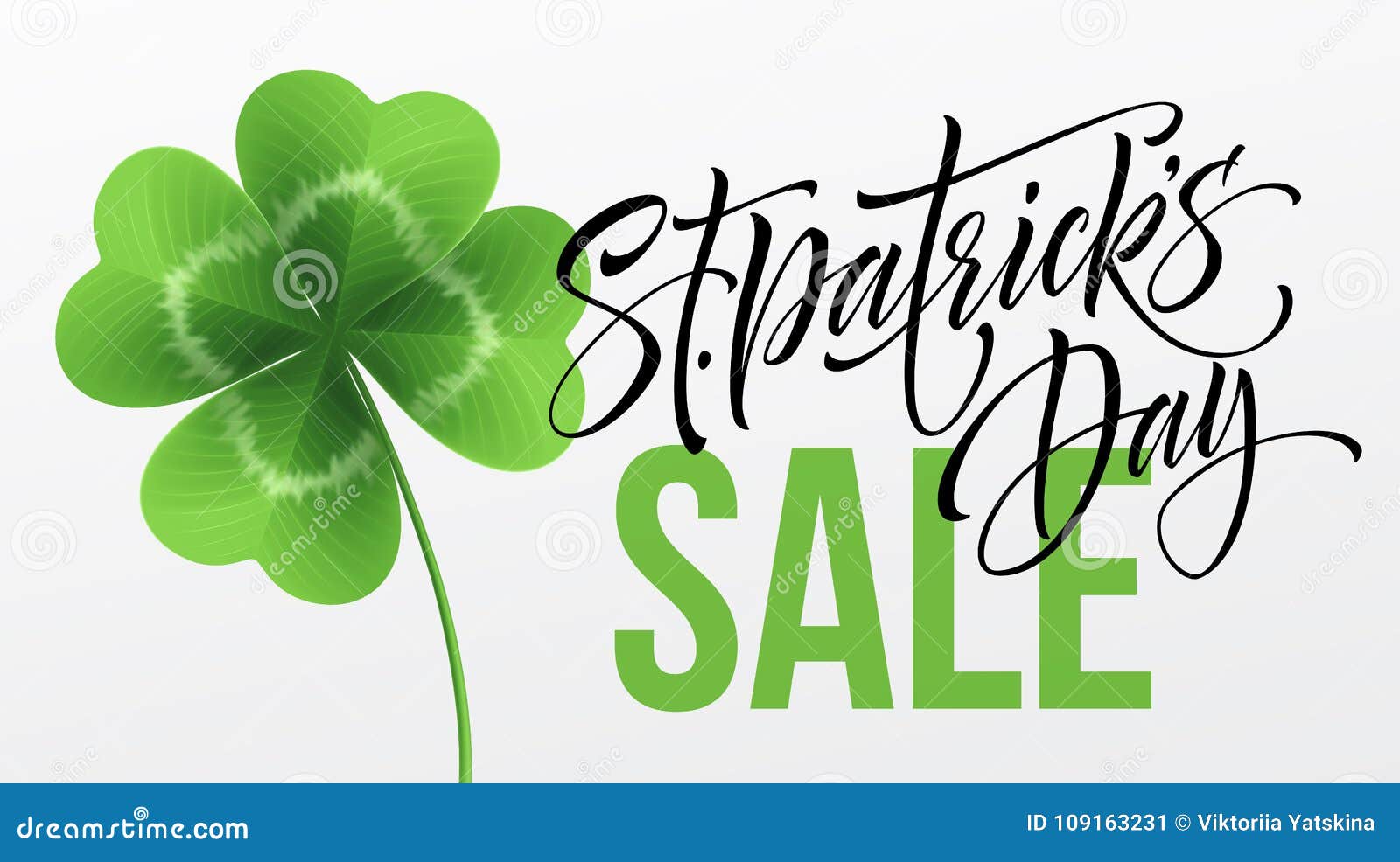 saint patricks day sale poster. lettering typography banner template.  