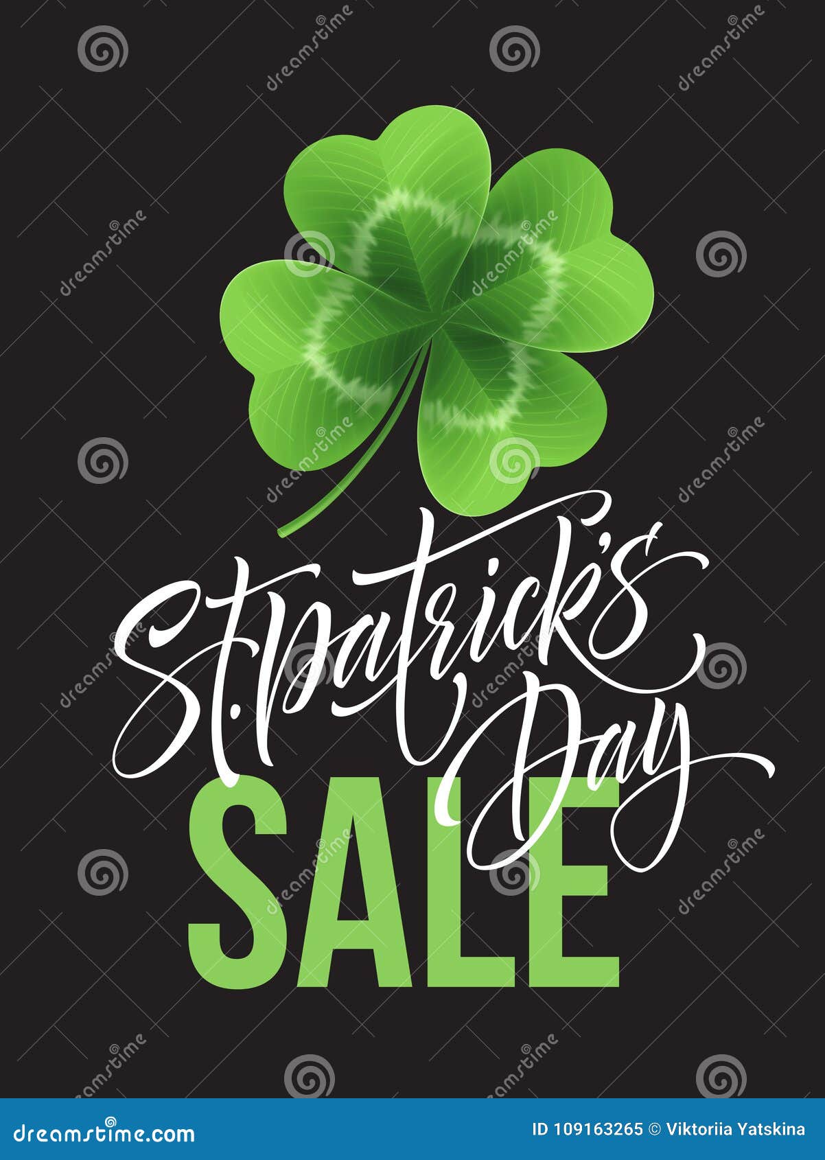 saint patricks day sale poster. lettering typography banner template.  