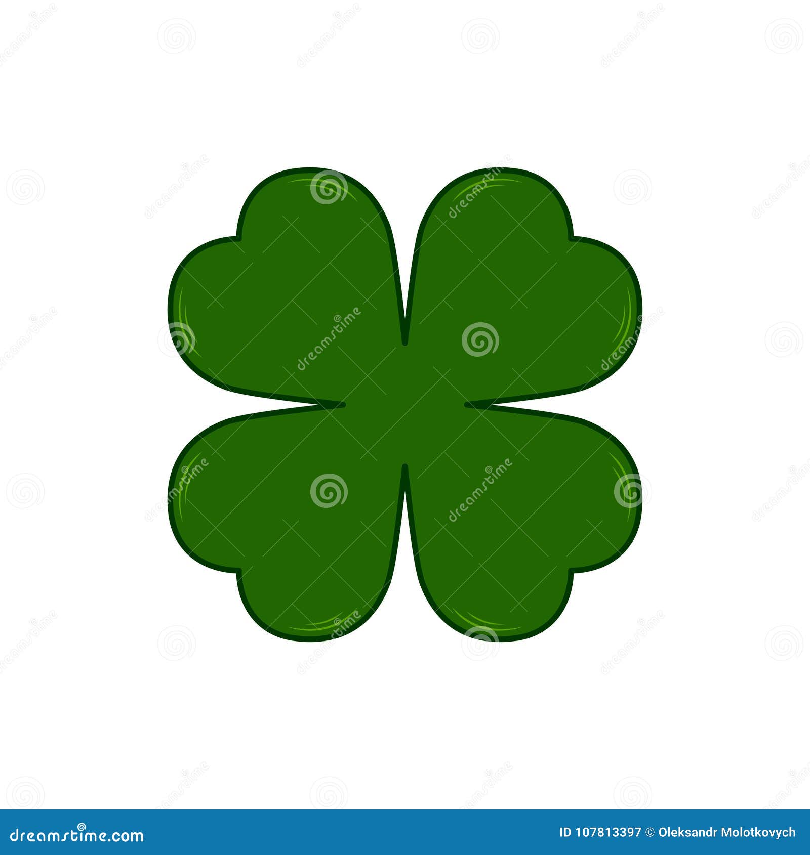 Lucky shamrock four leaf clover clipart saint Vector Image