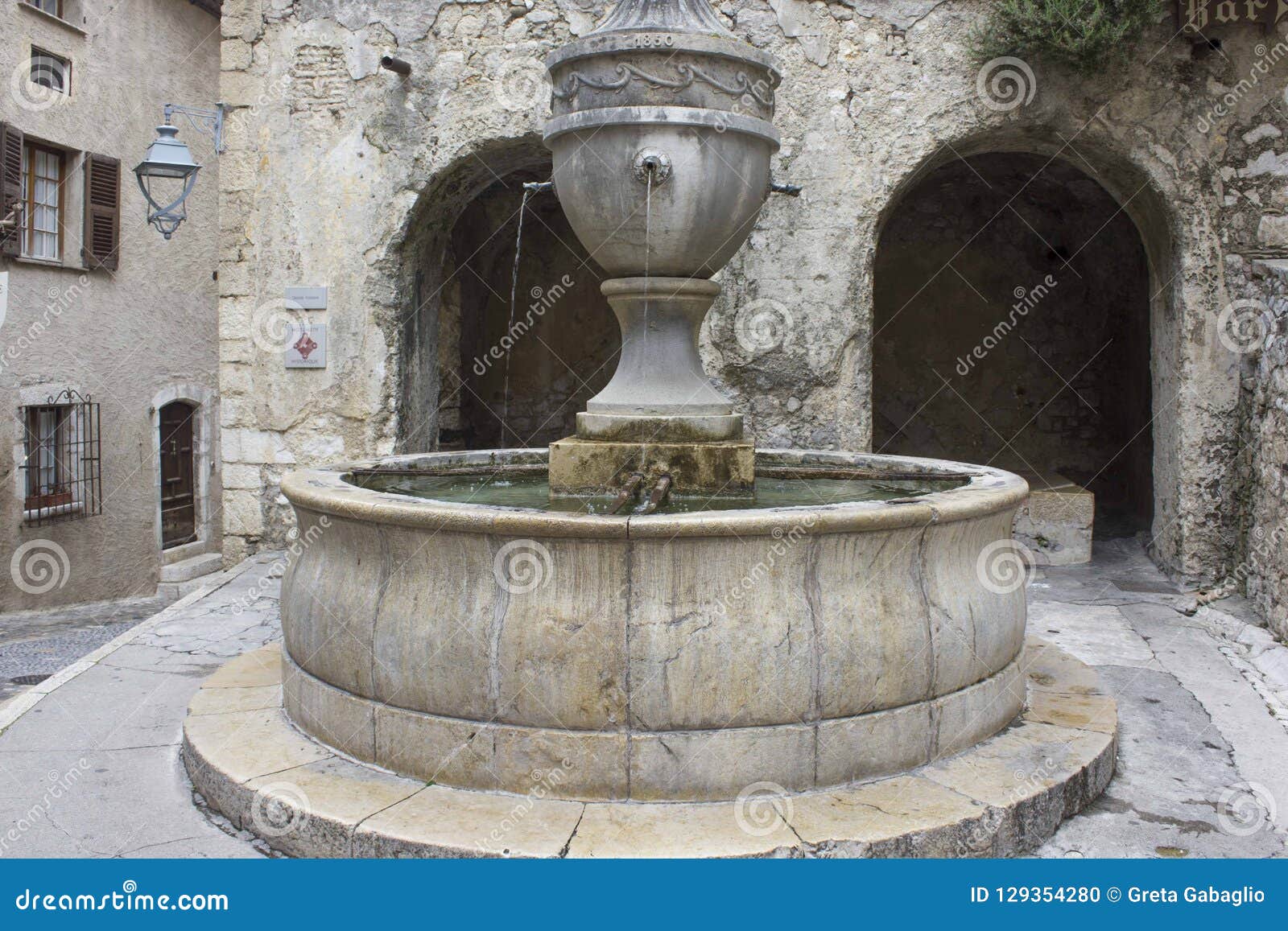 Ancient Historic Fountain in Saint Paul De Vence, France Stock Photo ...
