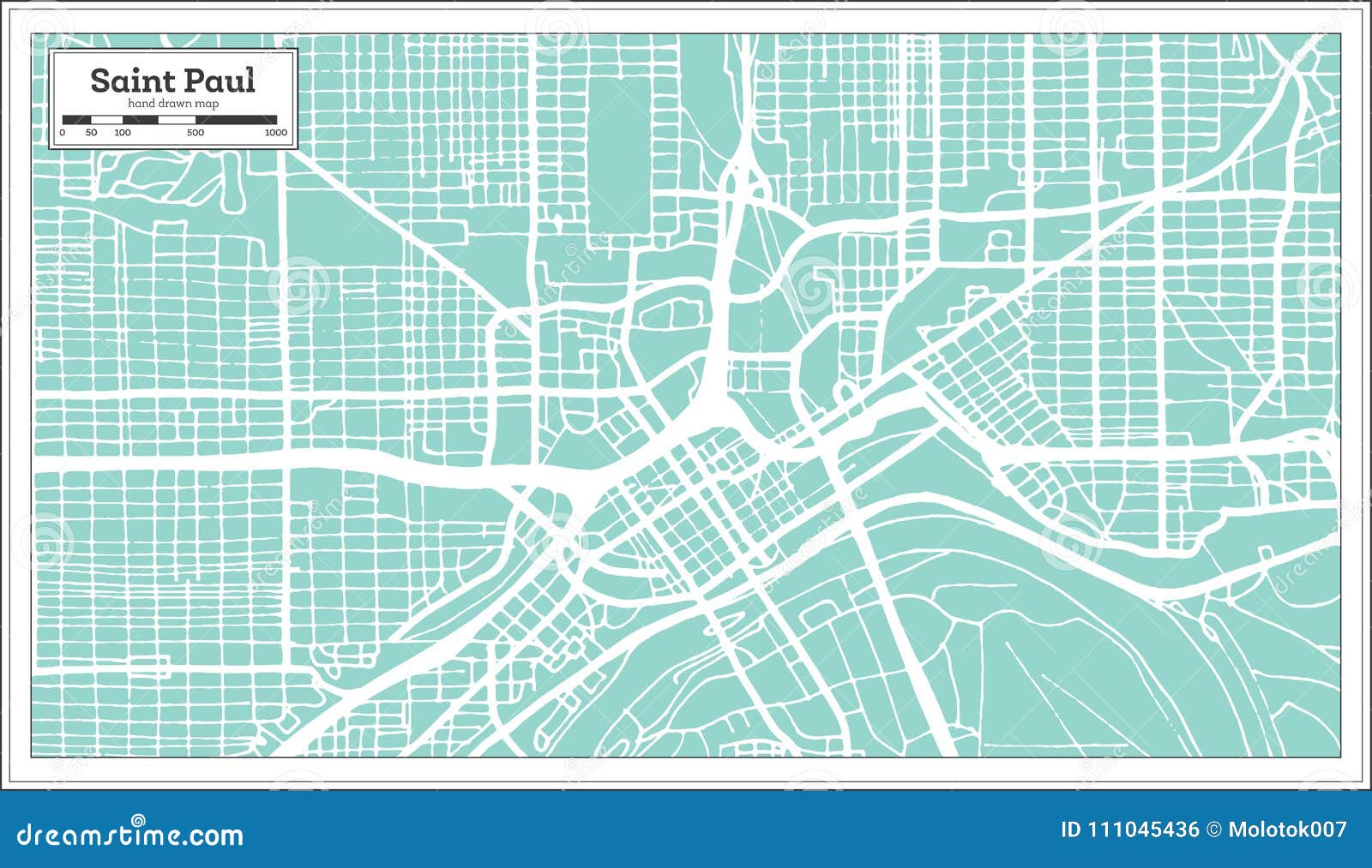 Saint paul minnesota mn state border usa map Vector Image