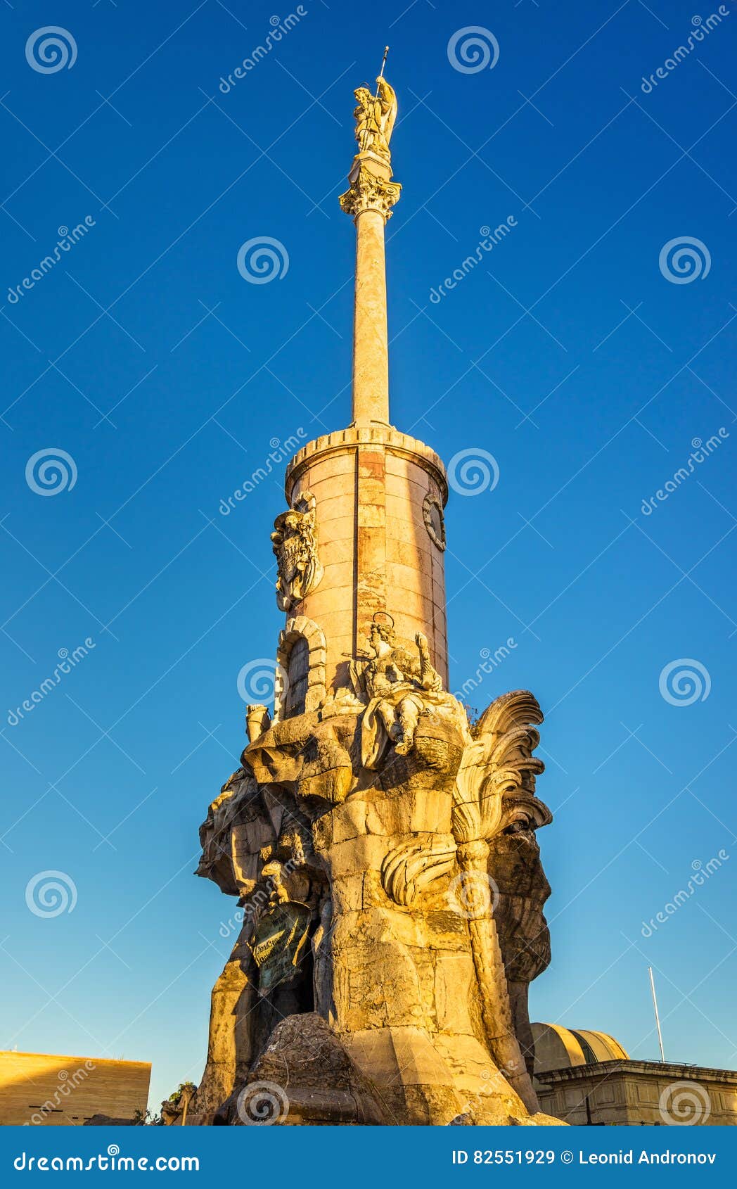 Saint Raphael Triumph Statue in Cordoba, Andalusia, Spain Stock Image