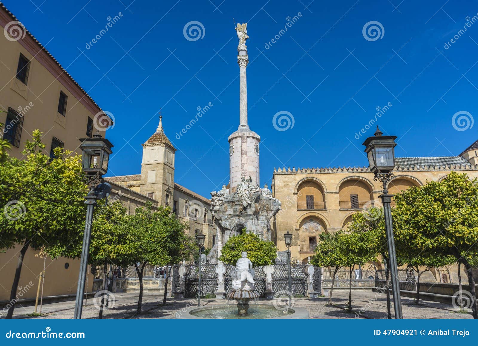 Saint Raphael Triumph Statue in Cordoba, Spain. Stock Image Image of