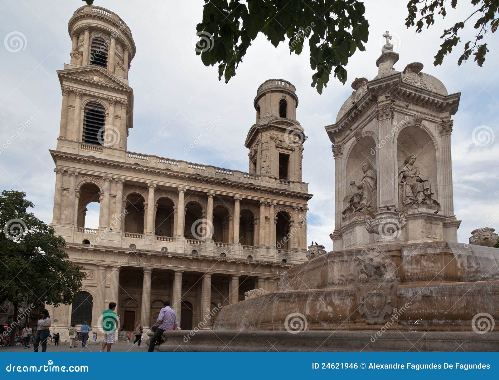Saint Sulpice Church Paris editorial photo. Image of tower 24621946