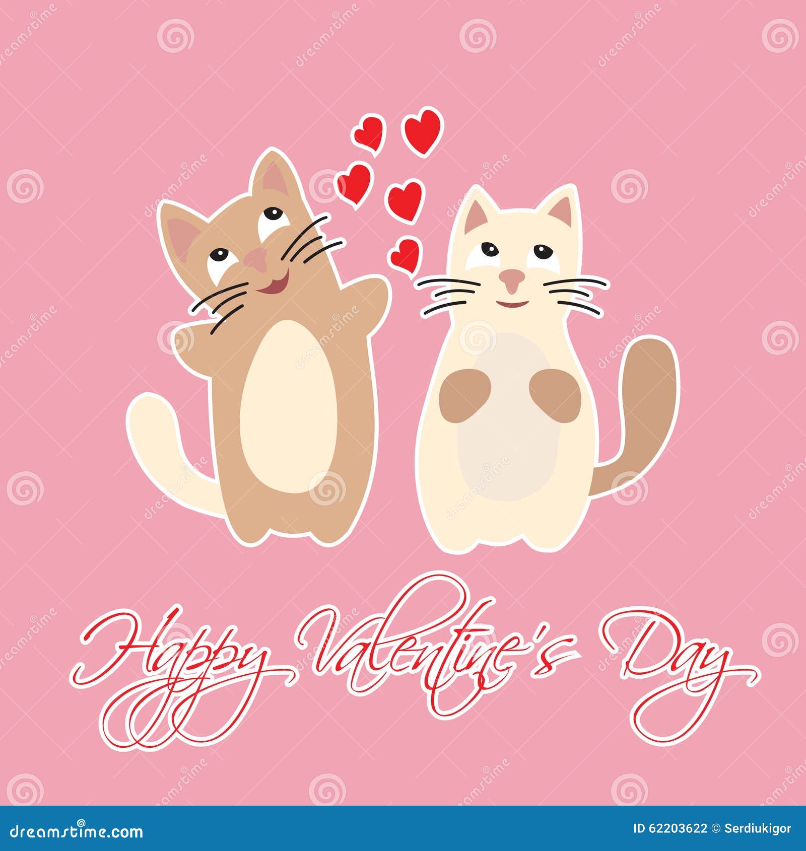 Saint Valentin Heureuse Avec Des Coeurs Et Des Chats Illustration De Vecteur Illustration Du Conception Fille Saint Valentin Heureuse Avec Des Coeurs Et Des Chats Illustration De Vecteur Illustration Du Conception Fille