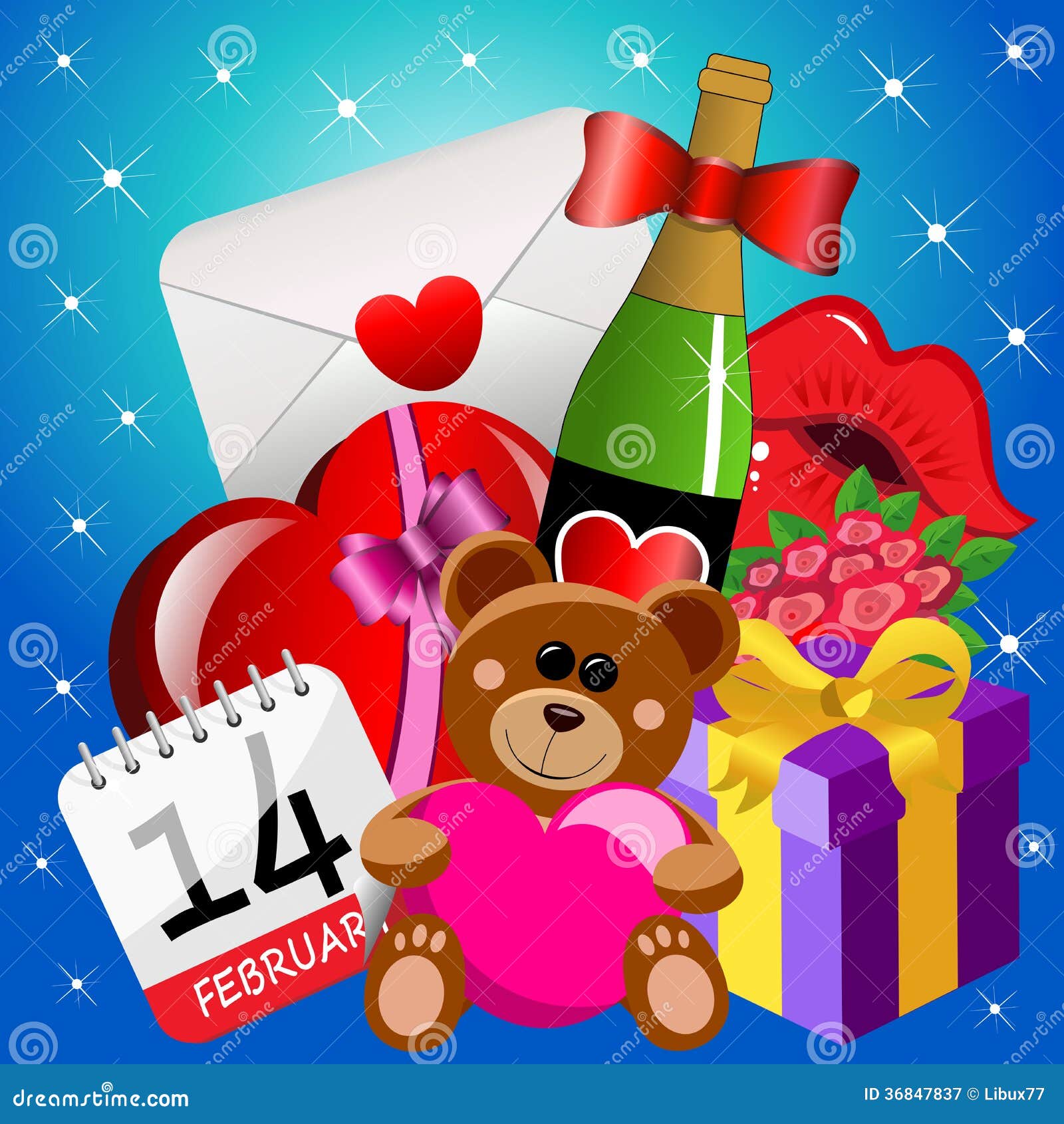 Saint Valentine Icons Background Ilustração do Vetor - Ilustração de