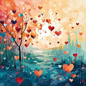 Texture Of Hearts Of Saint Valentine s Day Stock Illustration Illustration Of Graphic