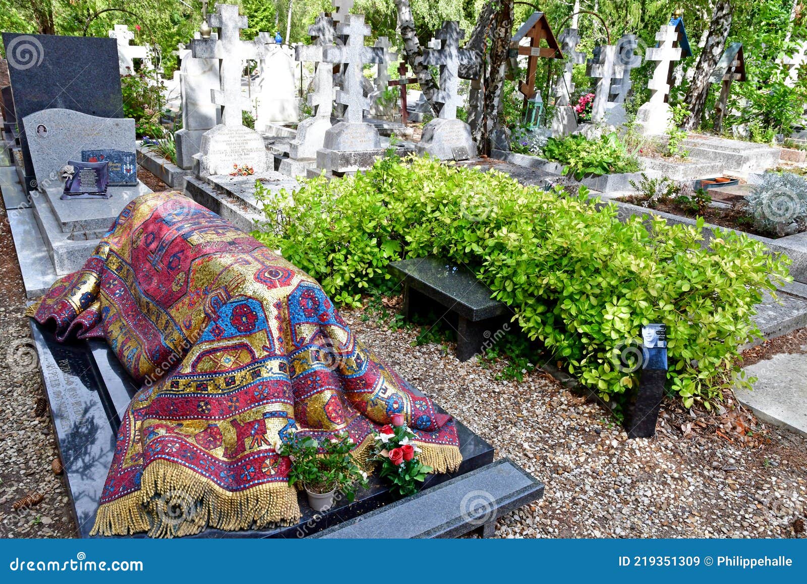 Sainte Genevieve Des Bois; France August 23 2020 Russian Cemetery Editorial Stock Image