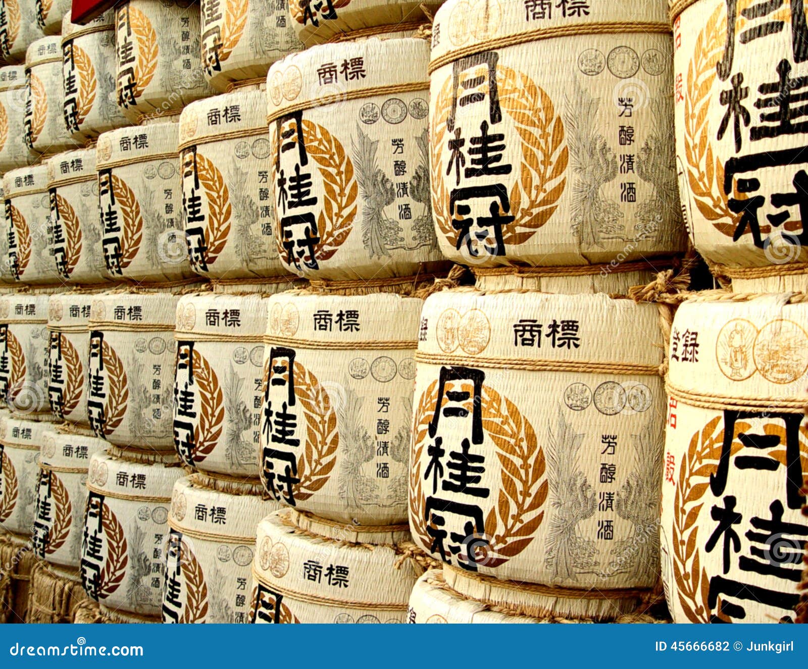 Sake Barrels editorial photography. Image of abstract 45666682