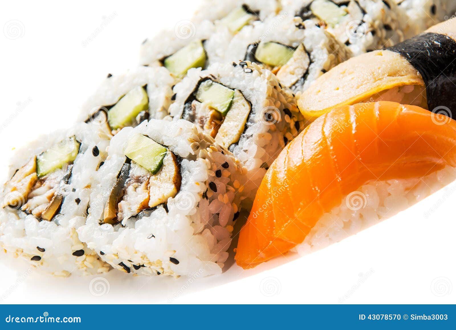 Sake maki stock photo. Image of exotic, nigiri, ginger 43078570