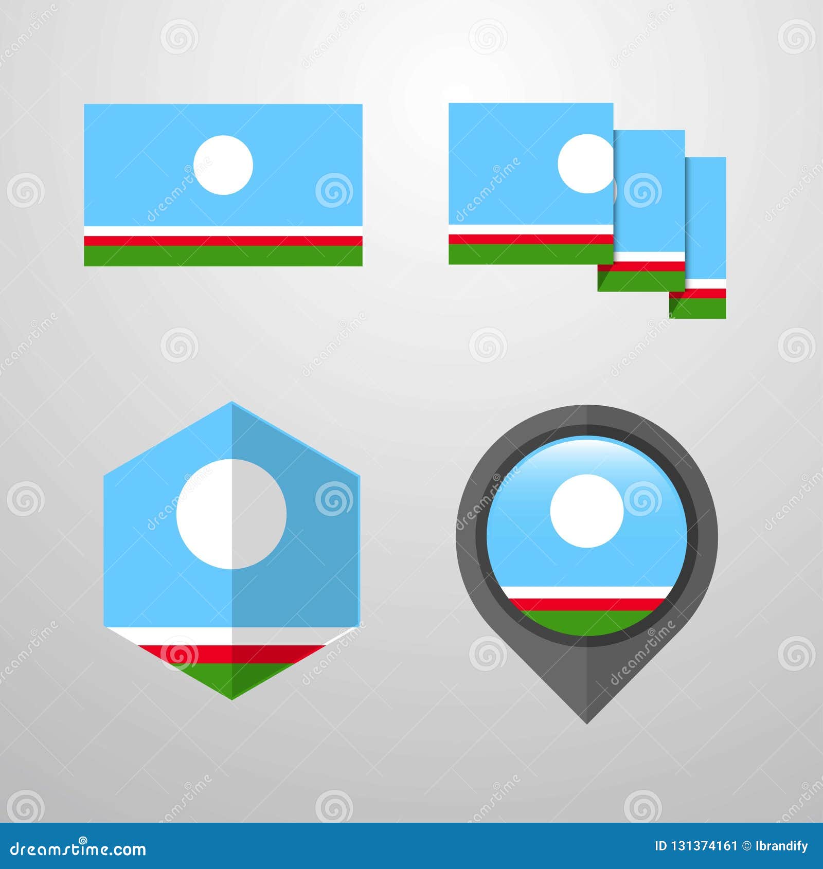 Sakha Republic Flag Design Set Vector Stock Vector Illustration Of Republic Logo 131374161