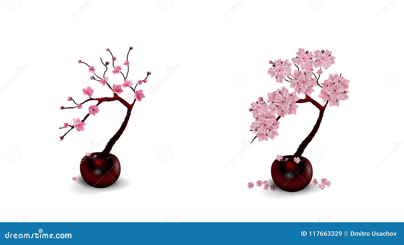 Wonderbaarlijk Sakura Ikebana Samenstelling Twee Tekeningen Van Bloemen In Potten QS-62