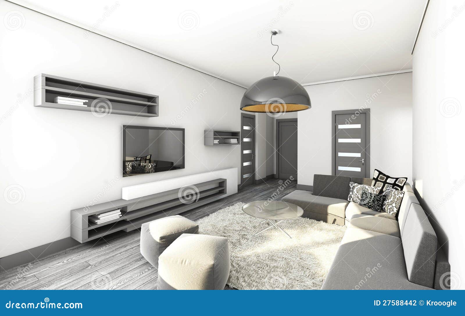 Sala de estar en gris stock de ilustración. Ilustración de gris - 27588442