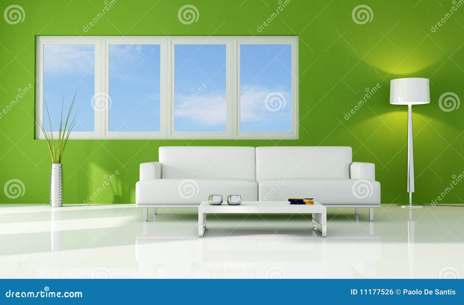 Sala de estar verde ilustração stock. Ilustração de home - 11177526