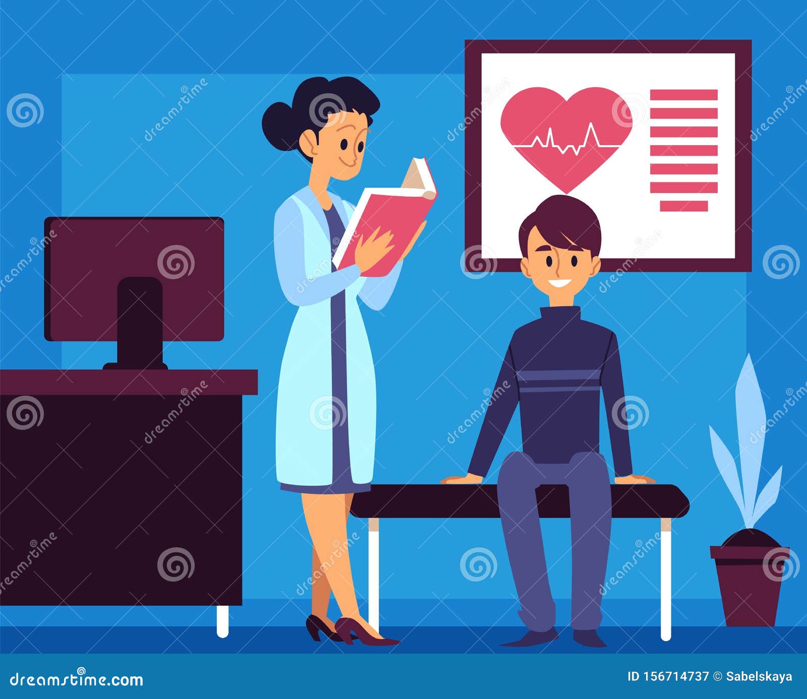 médica na sala de consulta equipe médica praticante profissional personagem  de desenho animado 2657156 Vetor no Vecteezy