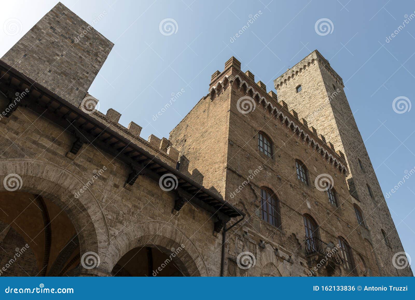 Sala Miejska San Gimignano Siena Tuscany I Duża Wieża Zdjęcie Stock ...