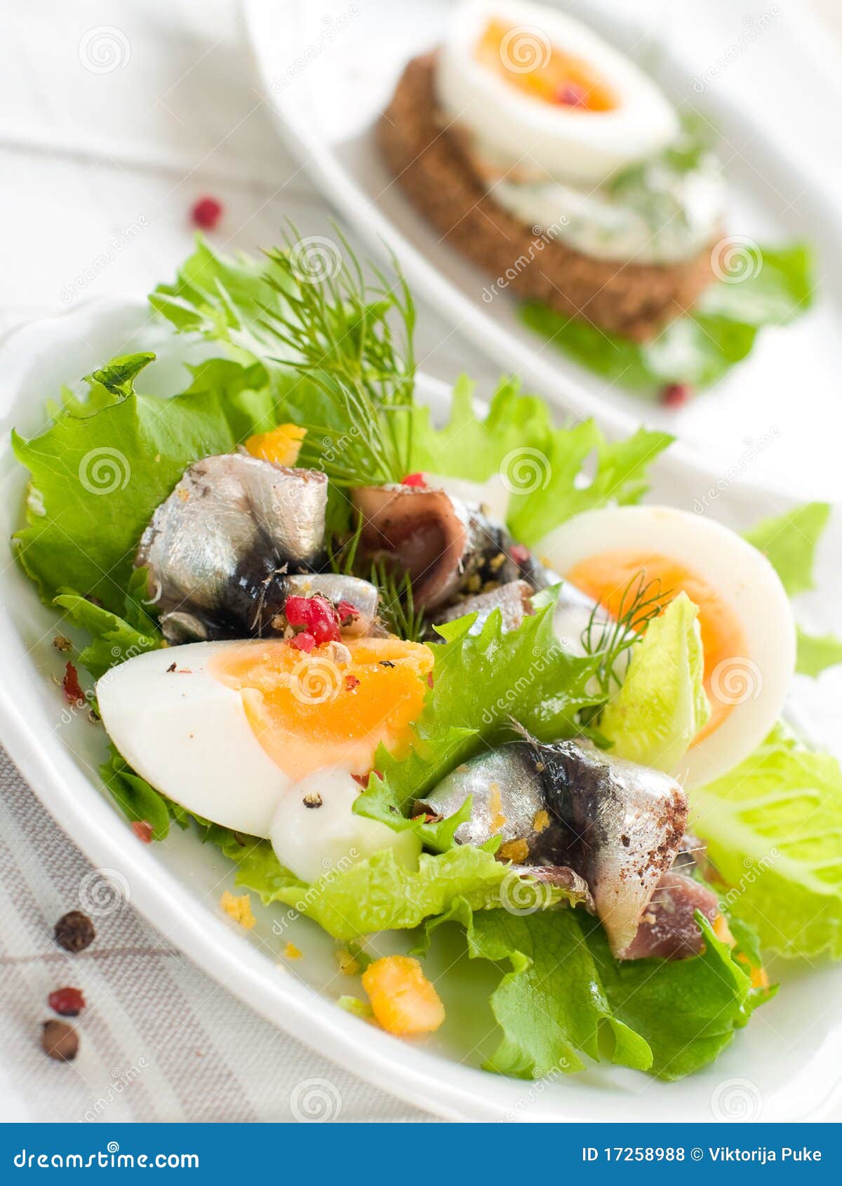 Salad with anchovy stock photo. Image of vegetable, calories 17258988