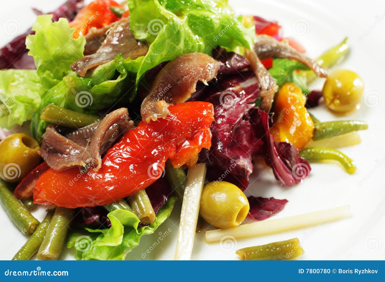 Salad with Anchovy stock photo. Image of freshness, heap 7800780