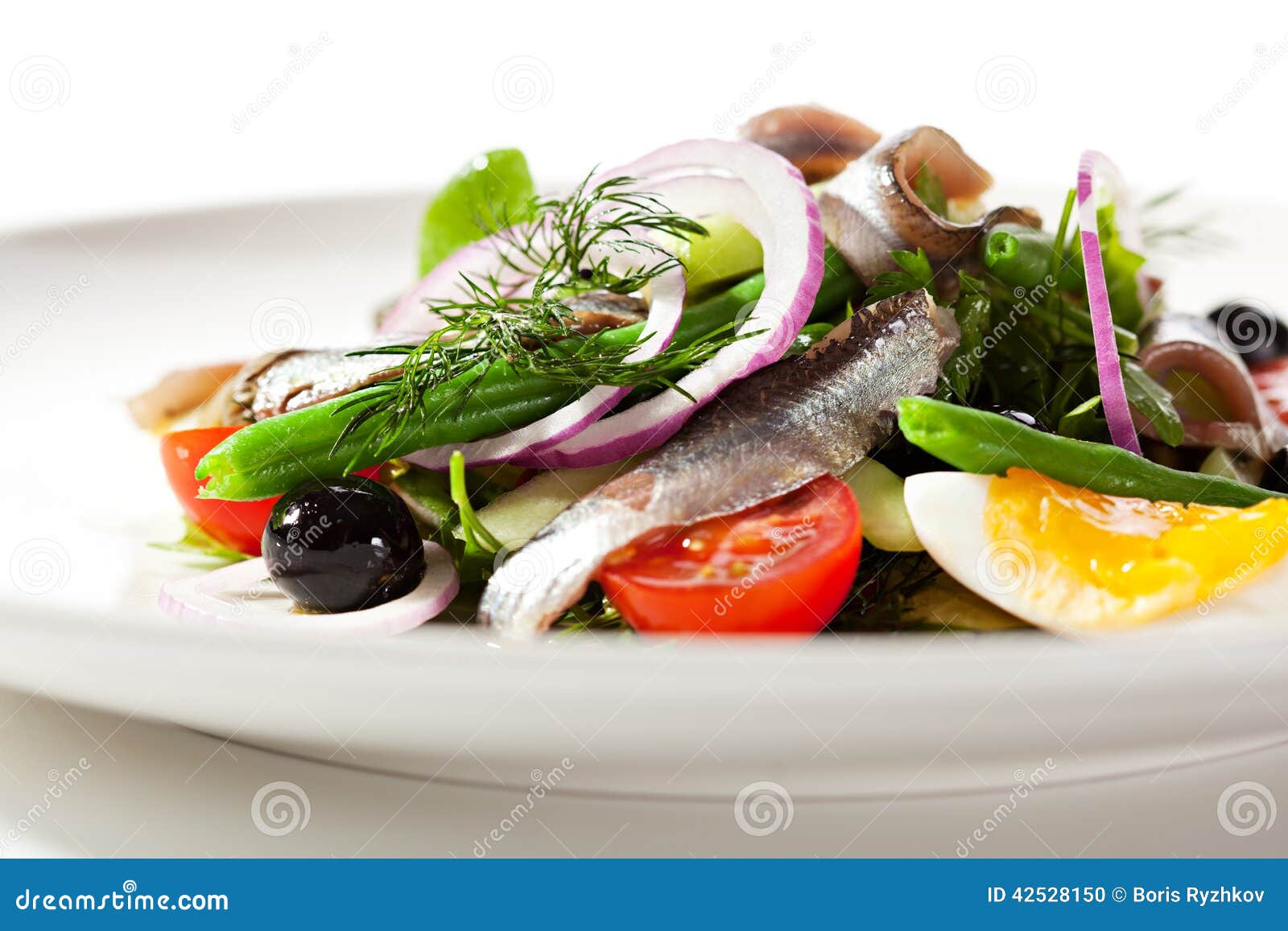Salad with Anchovy stock photo. Image of heap, plate 42528150