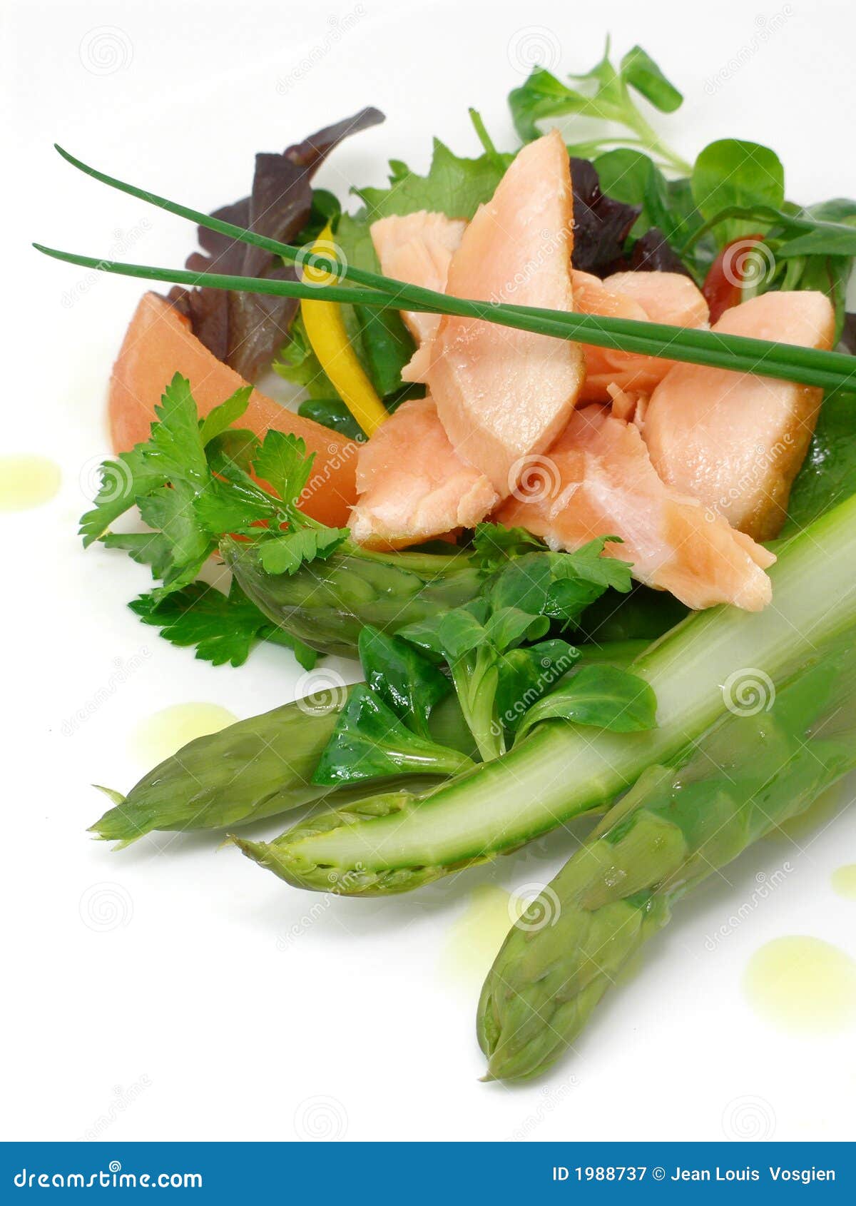 Salad of Asparagus and Salmon Stock Image Image of food, salmon 1988737