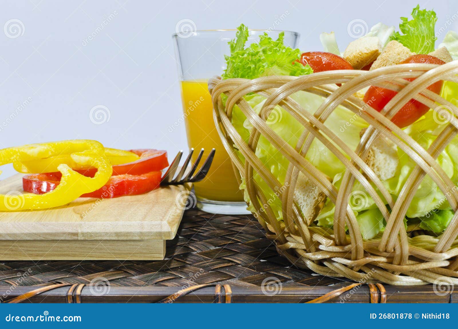 Salad in basket stock photo. Image of lifestyle, dinner 26801878