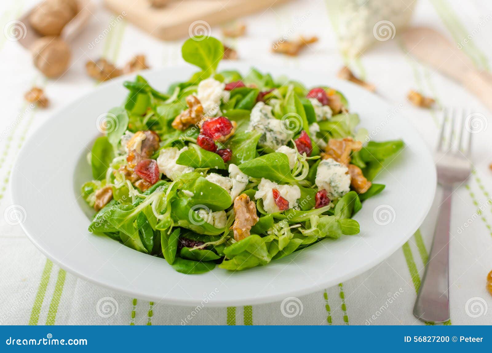 Salad with Blue Cheese and Balsamic Dressing Stock Photo Image of