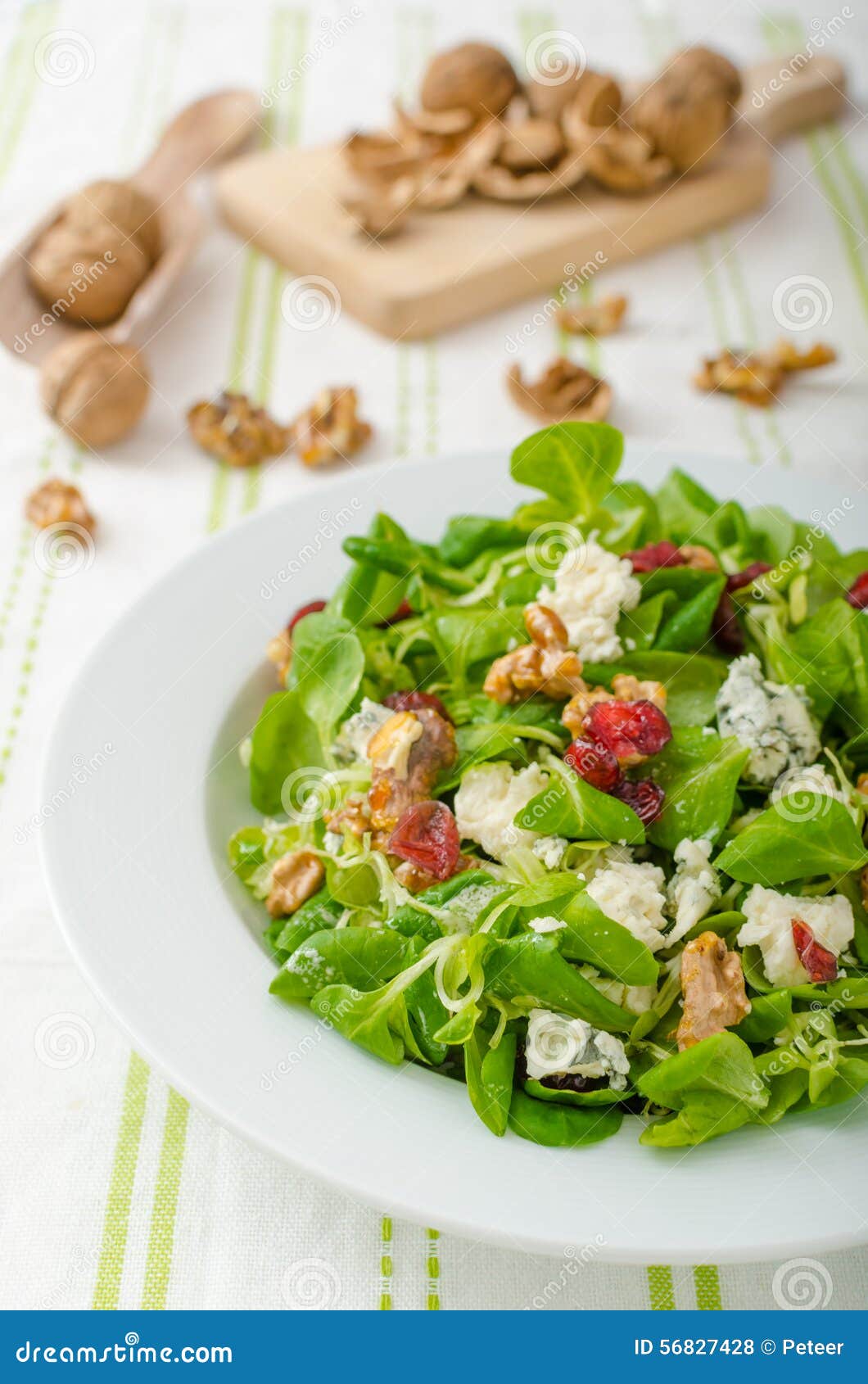 Salad with Blue Cheese and Balsamic Dressing Stock Photo Image of