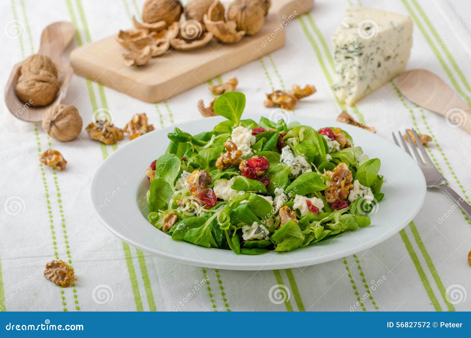 Salad with Blue Cheese and Balsamic Dressing Stock Photo Image of