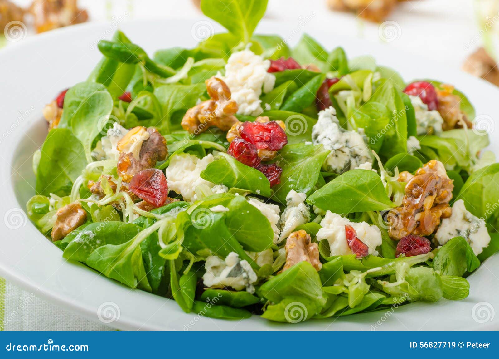 Salad with Blue Cheese and Balsamic Dressing Stock Image Image of