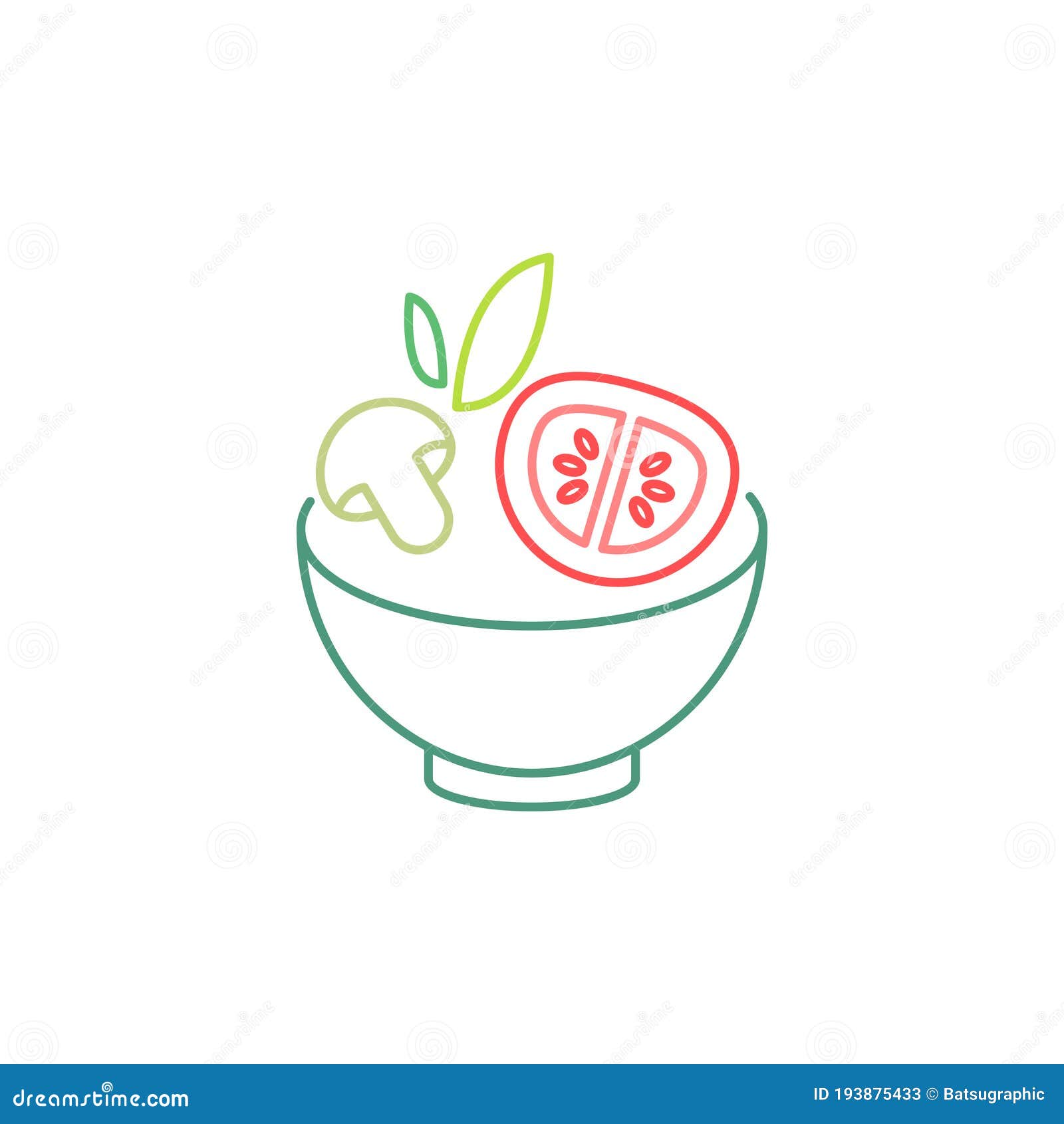 Salad Bowl Vector Icon Logo Design Stock Vector Illustration of