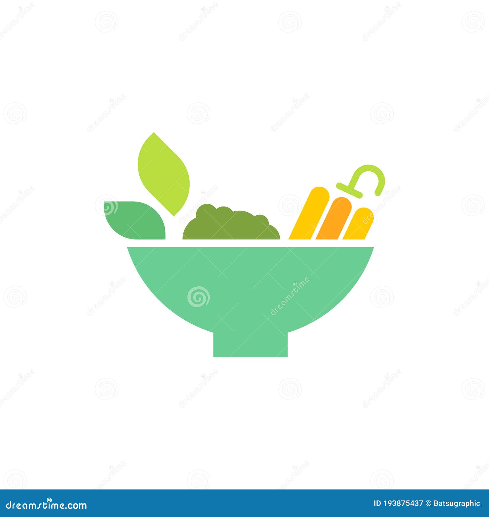 Salad Bowl Vector Icon Logo Design Stock Vector Illustration of