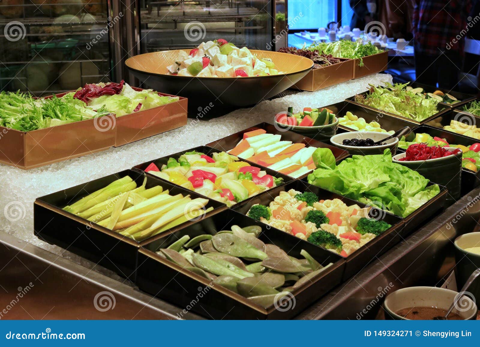 Salad Buffet with Various Fresh Vegetables Stock Image Image of salad