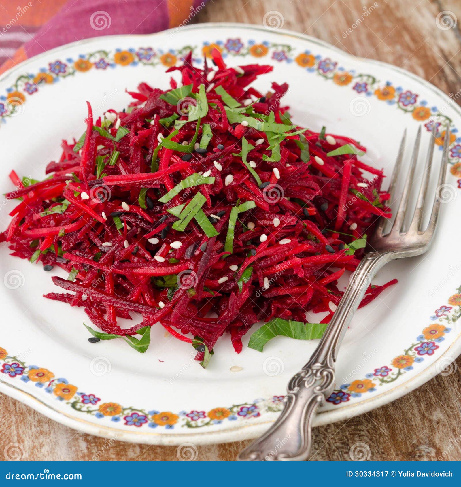 Salad of Fresh Beets and Carrots with Parsley Stock Image Image of