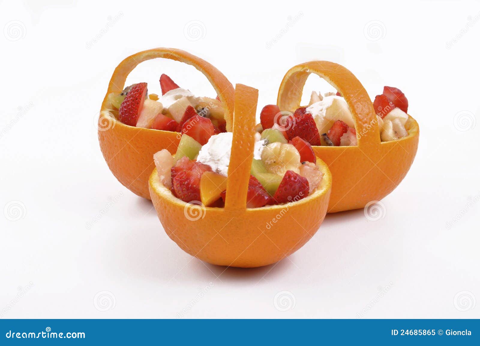 Salad and fruit basket stock image. Image of isolated 24685865