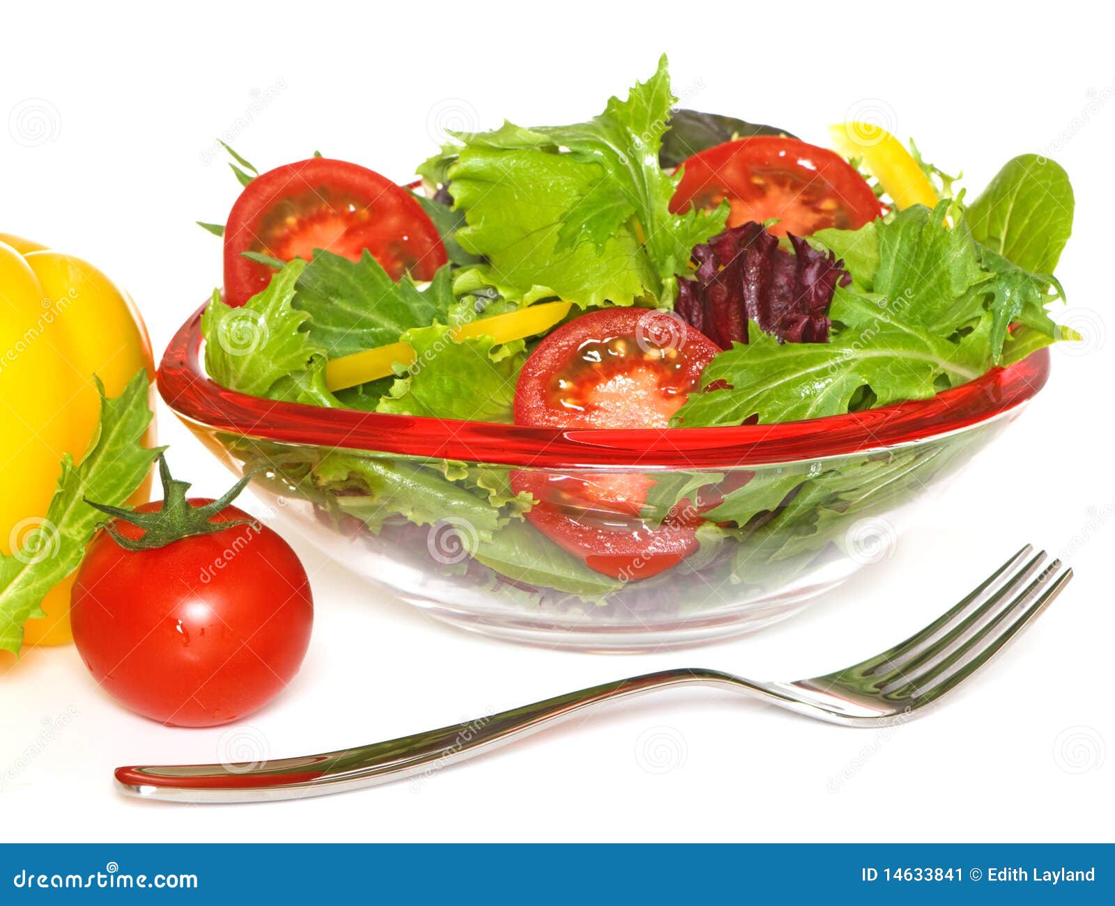 Salad in Glass Bowl stock image. Image of dish, salad 14633841