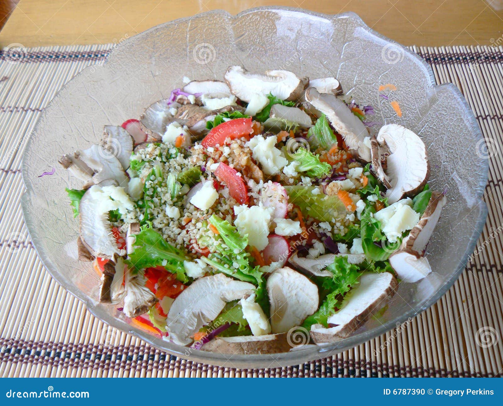 Salad in Glass Bowl stock photo. Image of bowl, meals 6787390