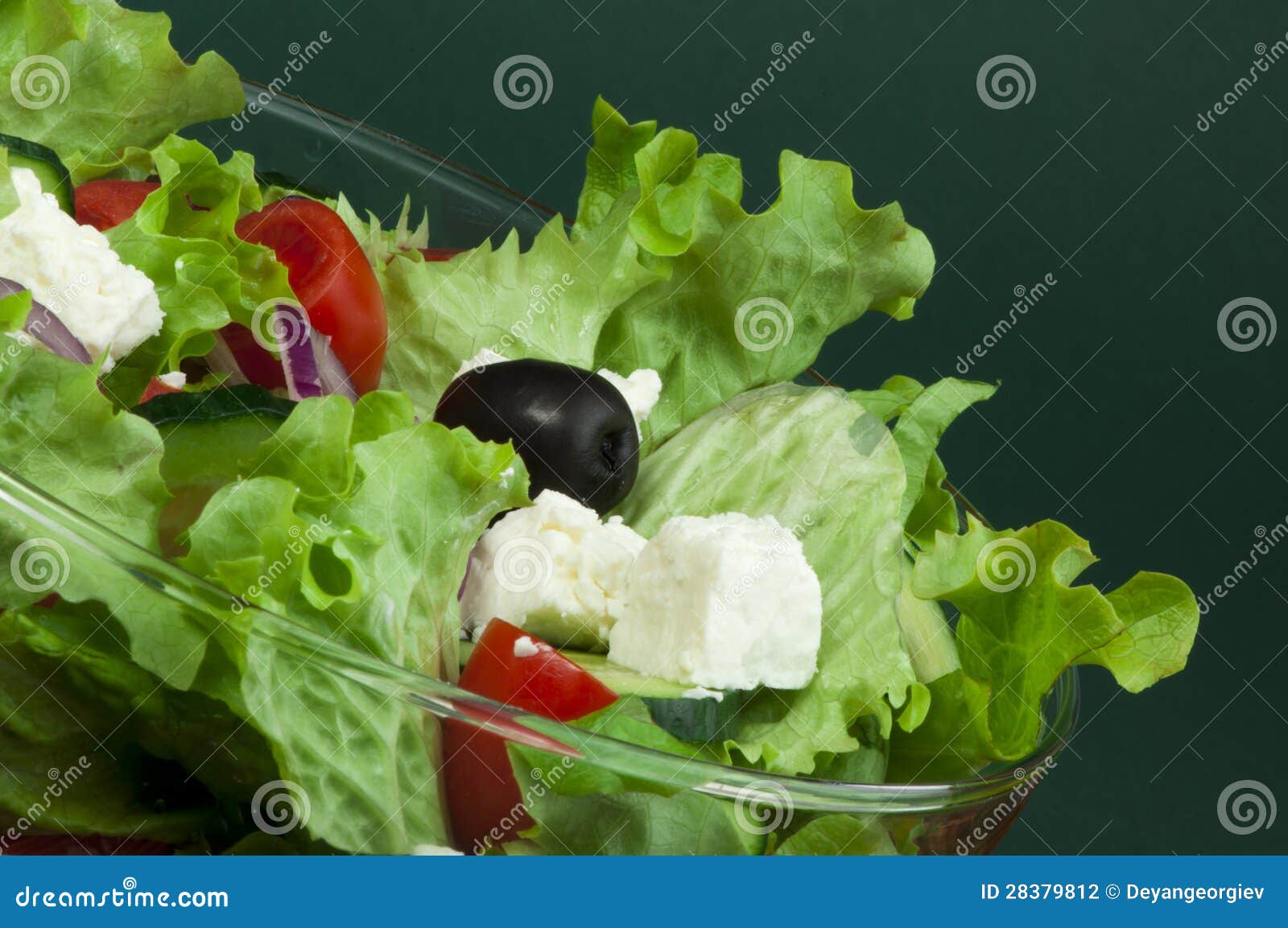 Salad in a Glass Bowl Close Up. Stock Photo Image of diet, lettuce 28379812