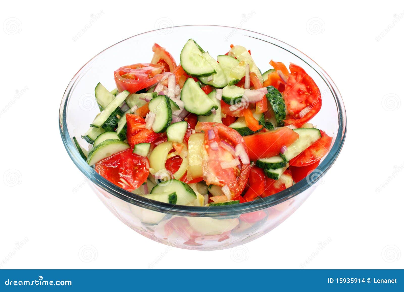 Salad in Glass Bowl Isolated Stock Photo Image of ingredient, meal